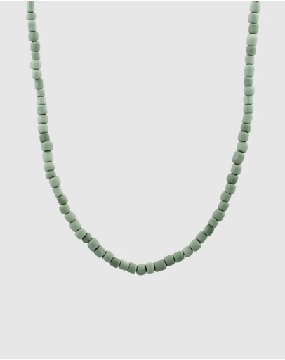 Kuzzoi - ICONIC EXCLUSIVE - Green Beads Necklace with Gold-Plated Silver Closure