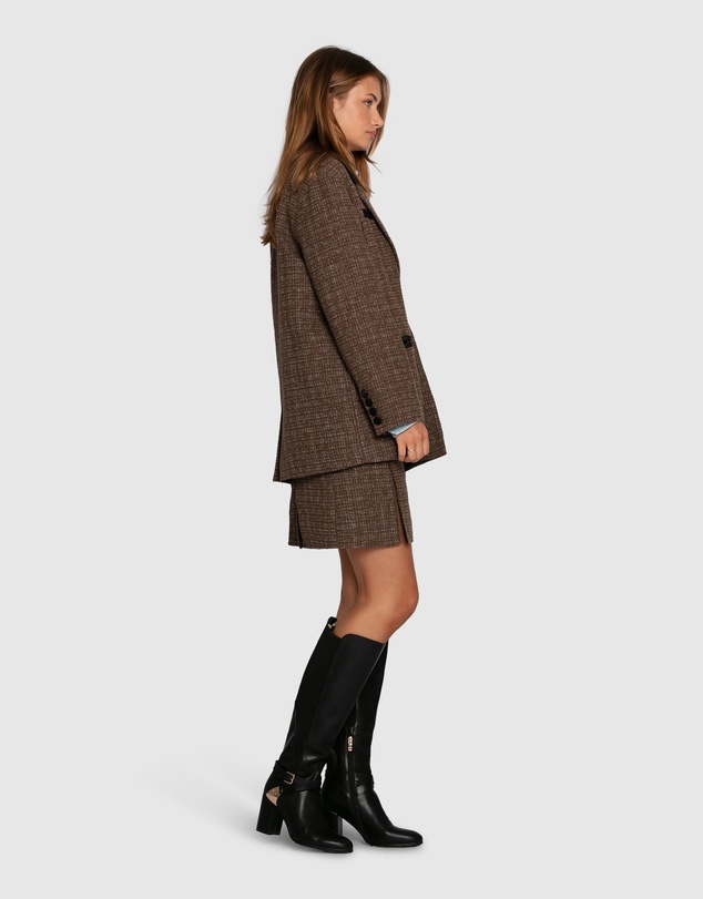 Belle & Bloom - City Noir Tweed Oversized Blazer