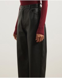 Atmos&Here - Laura Leather Look Straight Leg Pants