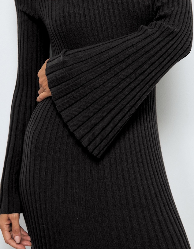 AERE - Indi Accordian Pleated Organic Knit Dress