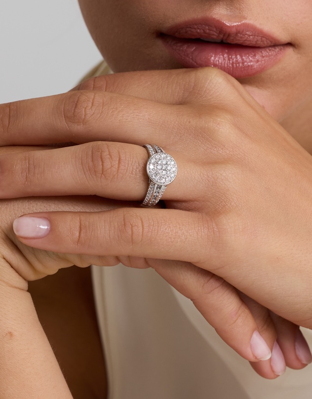 Michael Hill - 0.85 Carat TW Round Diamond Cluster Ring in Sterling Silver