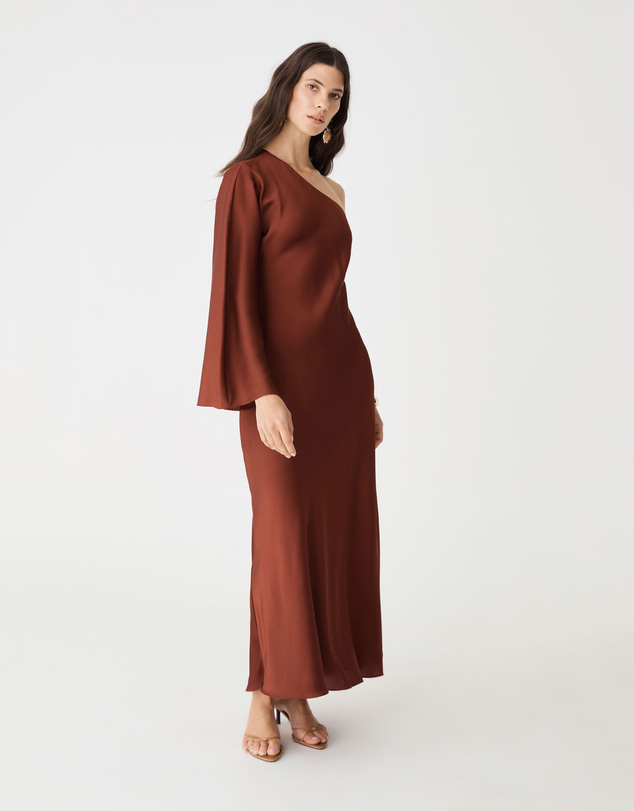 Forcast - Cleo One Shoulder Satin Dress