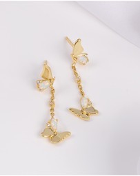 Wanderlust + Co - Butterfly Opal Gold Earrings