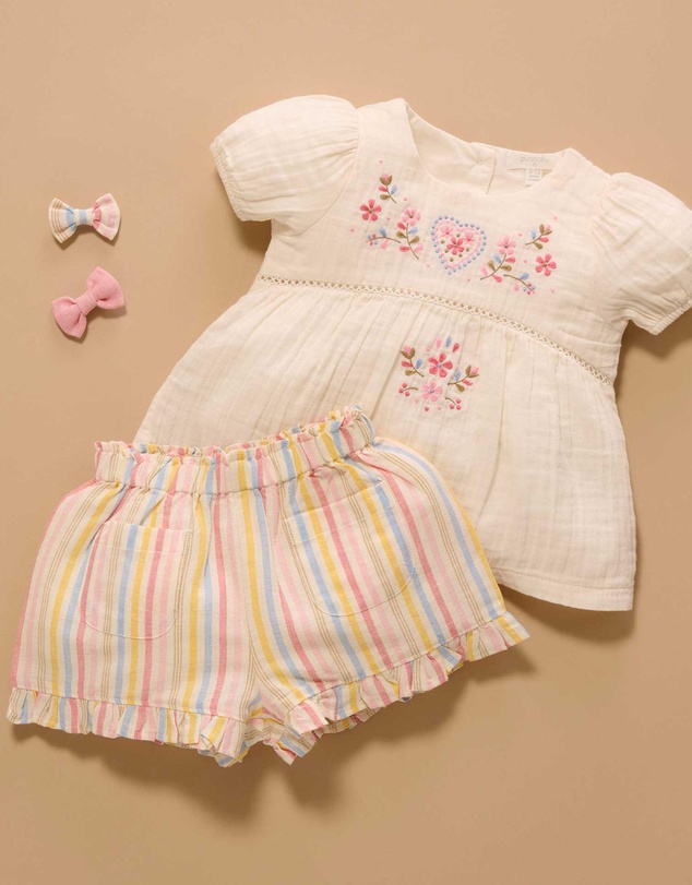 Purebaby - Linen Blend Shorts -Kids-Babies