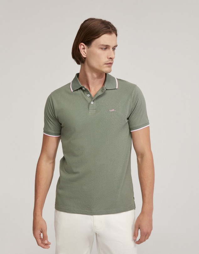 Oxford - Derek Cotton Pique Tipping Polo