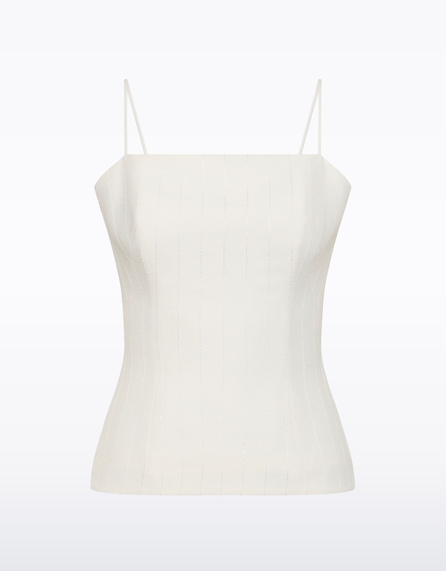 Carla Zampatti - Ivory Starlight Twill Bustier Top