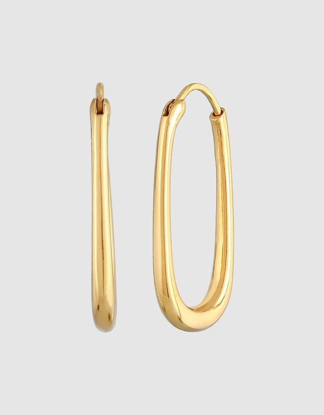 Elli Jewelry - Modern Hoop Earrings in Gold-Plated 925 Silver