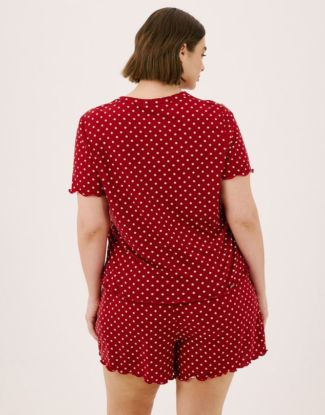 Atmos&Here Curvy - Polka Dot Short Sleeve T-Shirt Pyjama Set