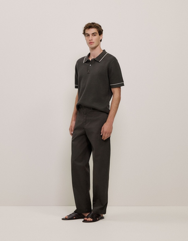 Trenery - Cotton Twill Tailored Pant in Dark Olive