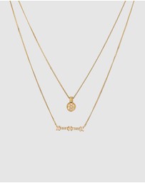 Elli Jewelry - Necklace Layer Moonstone 925 Sterling Silver Vermeil
