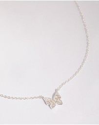 Lovisa - Sterling Silver Pave Butterfly Necklace