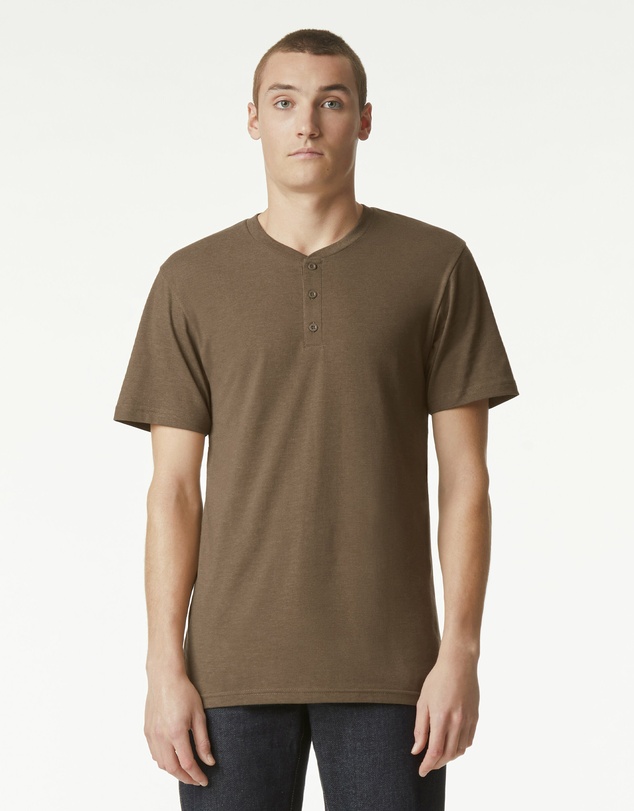 American Apparel - Unisex Henley Short Sleeve CVC T-Shirt