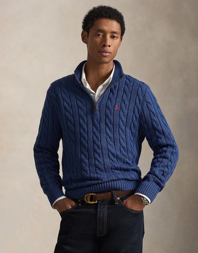 Polo Ralph Lauren - Cable-Knit Cotton Quarter-Zip Sweater