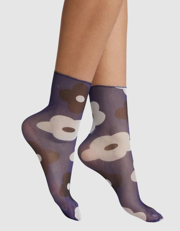 High Heel Jungle - Retro Dark Flower Socks
