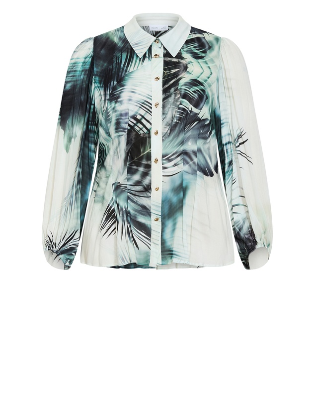 City Chic - Piper Palm Print Shirt