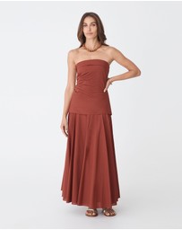 Forcast - Deb Cotton Midi Full Skirt
