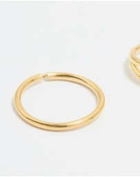 Lovisa - Gold Plated Surgical Steel Cubic Zirconia Layered & Smooth Nose Rings 2-Pack
