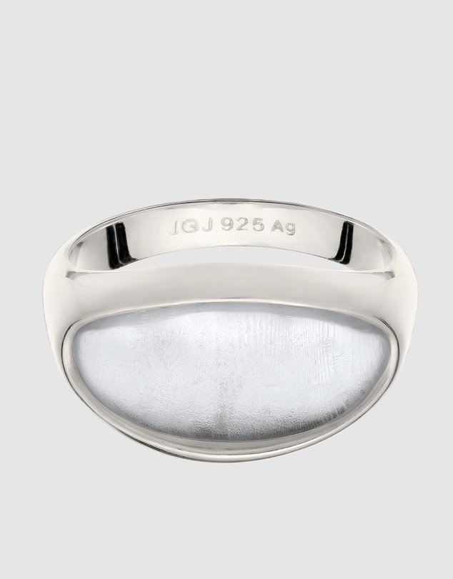 Elli Jewelry - Resin Dome Signet Ring in 925 Silver
