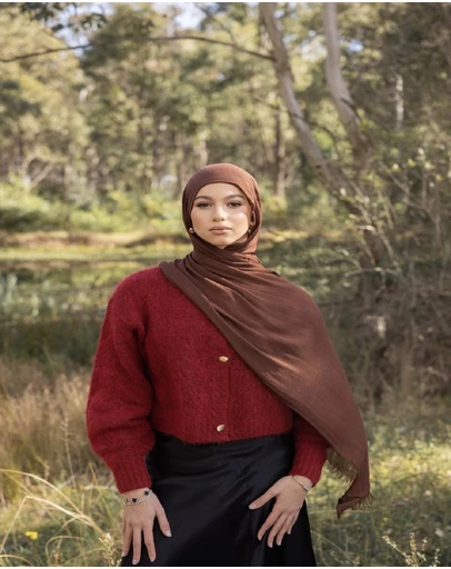 Mod Squad - Luxe Rayon Hijab Frayed Edge - SAFFRON 7