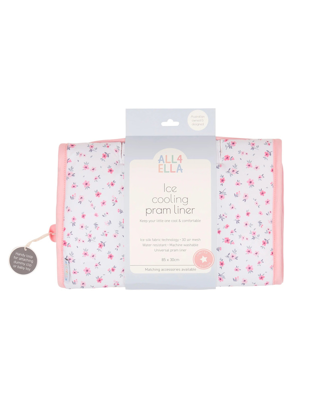 All 4 Ella - Ice Cooling Pram Liner Pink Petals