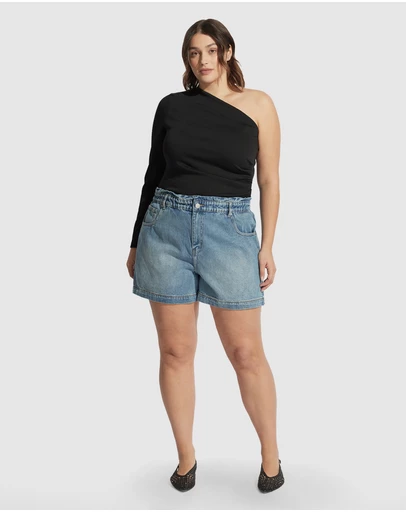 Decjuba - Tatiana Paperbag Denim Shorts