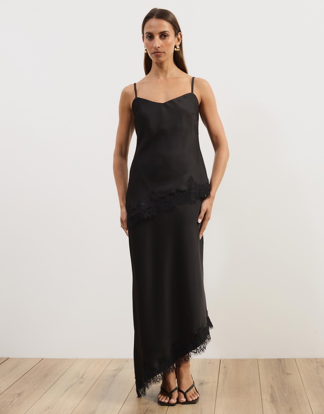 Atmos&Here - Leoni Asymmetric Lace Satin Cami