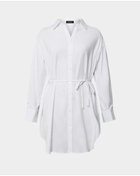 Forcast - Oakley Cotton Tie Shirt Dress