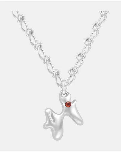 Graedance - Pisces Garnet Pendant on Eclipse Necklace