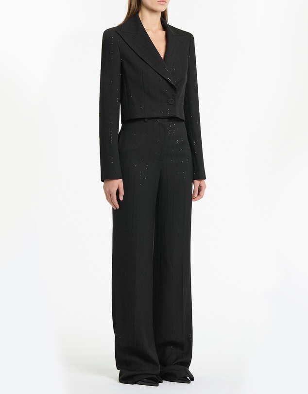 Carla Zampatti - Black Starlight Twill Wide Leg Pant