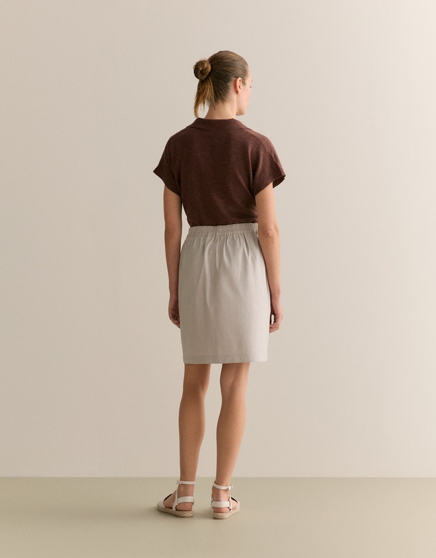 Trenery - Stretch Linen Blend Skirt in Flax