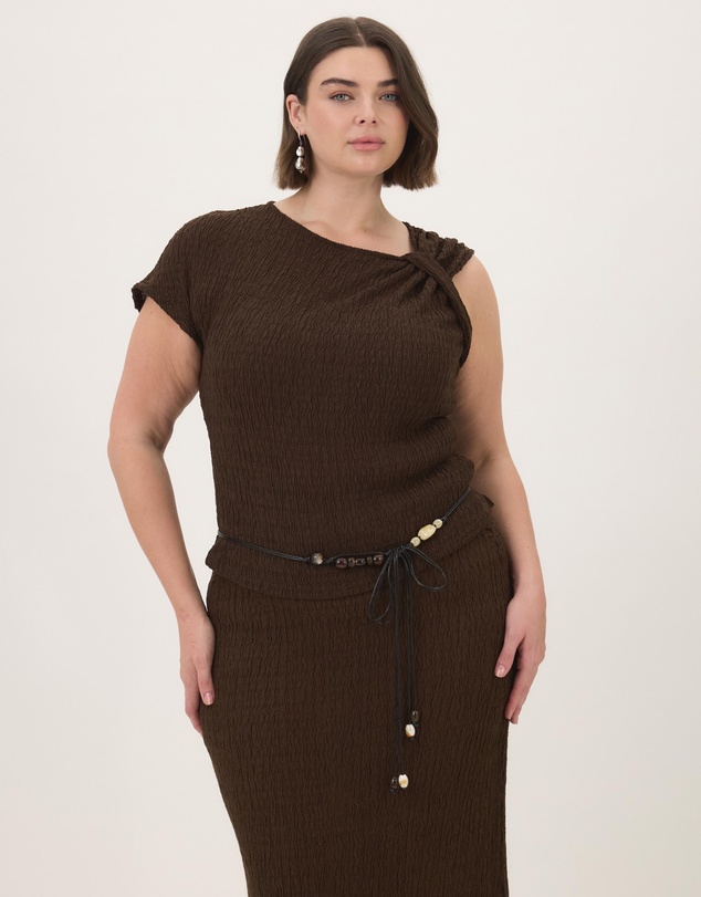 Atmos&Here Curvy - Winnie Textured Twist Jersey Top
