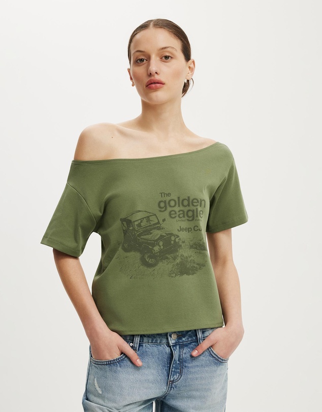 Cotton On - Lcn Off Shoulder Graphic Tee