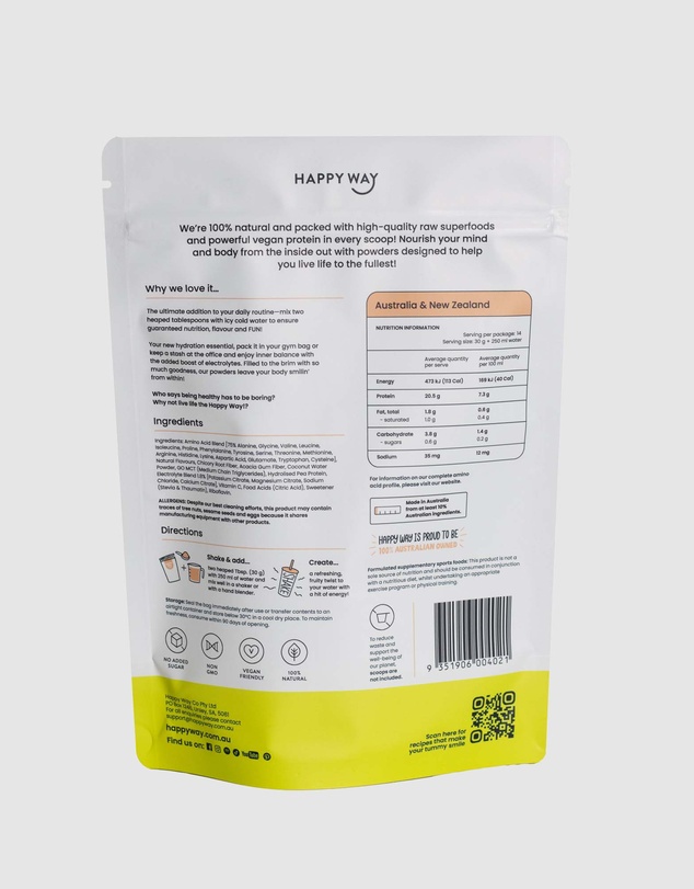 Happy Way - Apple Peach Vegan Protein Water Powder
