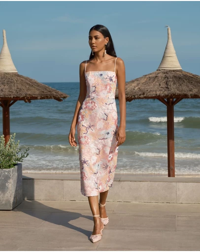 JUSTIN TONG - Jessica Beaded Midi Dress