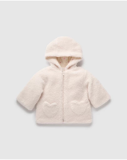 Purebaby - Shearling Hooded Jacket-Kids-Babies