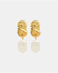 Zoe Olivia - Waterproof Luna Textured Pearl Earrings