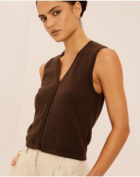 AERE - Vala Cotton Cashmere Blend Knit Vest