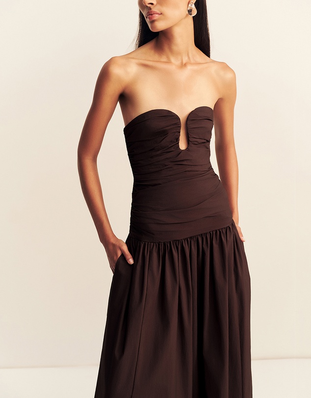 Shona Joy - Campbell Pleated Drop Waist Maxi Dress