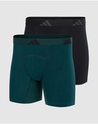 adidas Sportswear - 2 Pack Active Flex Cotton Ergonomic Boxer Brief Underwear