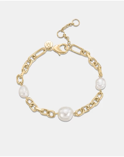 Mestige - Flamenco Pearl Bracelet - 18K Gold Plated