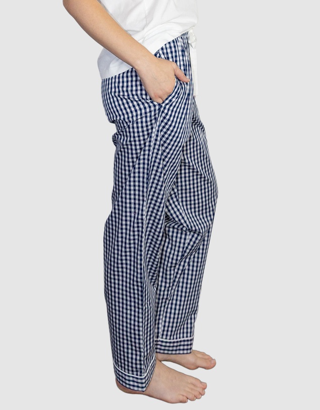 Sant And Abel - Women's Hepburn Gingham Navy Long PJ Pants