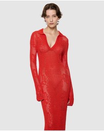Paris Georgia - Snakeskin Crochet Dress