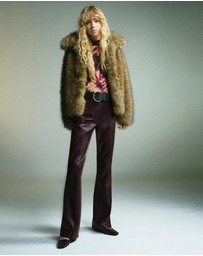 M.N.G - Faux-Leather Flared Trousers
