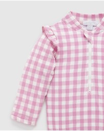 Purebaby - Printed Frilly Long Sleeve Swimsuit -Kids-Babies