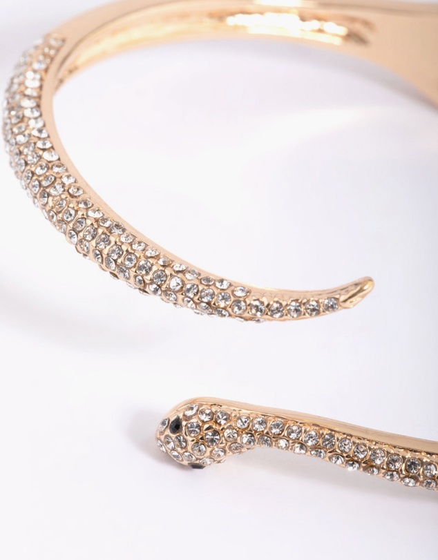 Lovisa - Gold Diamante Snake Hinge Bracelet