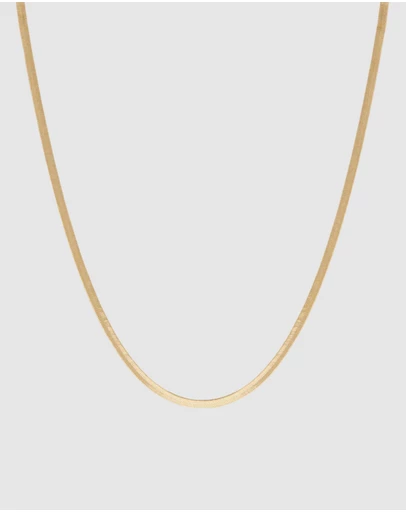 HOUSE OF SLANI - Flat Herringbone Snake Chain Necklace