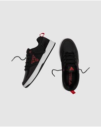 Fallen Footwear - Fallen Footwear The Crest Suede/Leather Men Shoes Black/Grey/Red