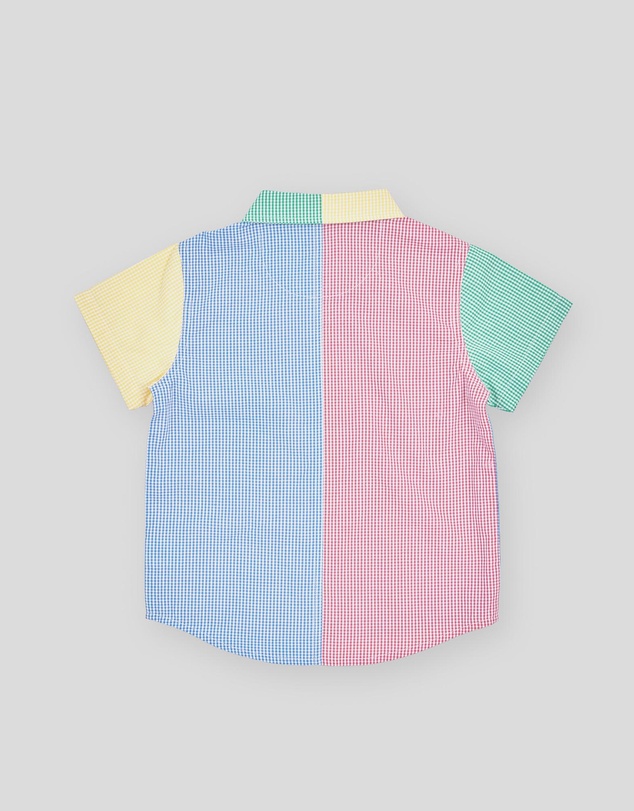 Goldie + Ace - Gingham Colour Block Holiday Shirt - Babies-Kids