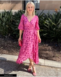 SACHA DRAKE - Sherbet Breeze Midi Wrap Dress