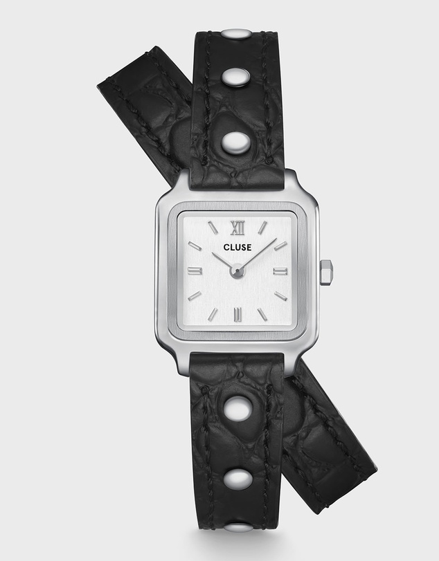 Cluse - Gracieuse Mini Watch Double Leather, Black Studs